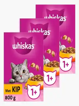 Flink Whiskas Adult kip 800g 3x aanbieding