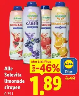 Lidl Alle Solevita limonade siropen aanbieding