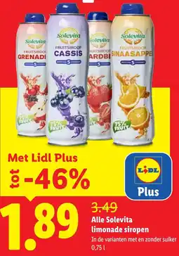 Lidl Alle Solevita limonade siropen aanbieding