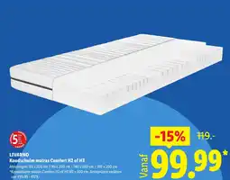 Lidl Livarno Koudschuim matras Comfort H2 of H3 aanbieding