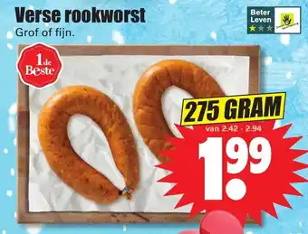 Dirk Verse rookworst 275g aanbieding