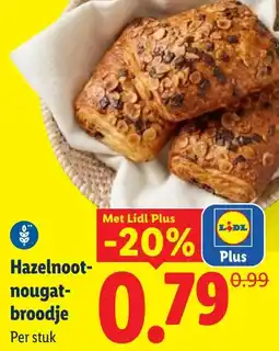 Lidl Hazelnoot nougat broodje aanbieding