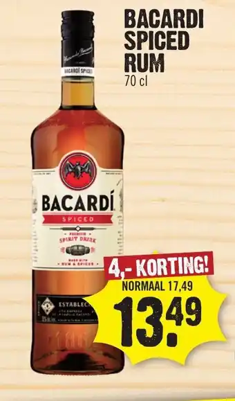 Dirk Bacardi spiced rum 70cl aanbieding