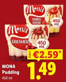 Lidl Mona Pudding aanbieding