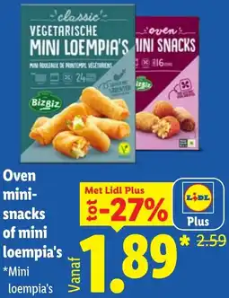 Lidl Oven mini snacks of mini loempia's aanbieding