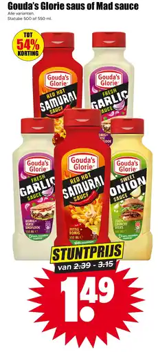 Dirk Gouda's glorie saus of mad sauce aanbieding