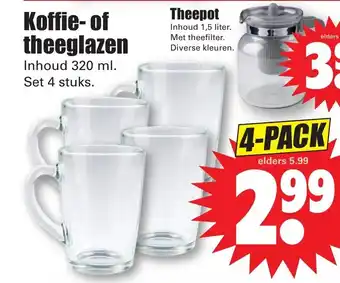 Dirk Koffie- of theeglazen aanbieding