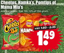 Dirk Cheetos, Hamka's, Pomtips of Mama Mia's aanbieding