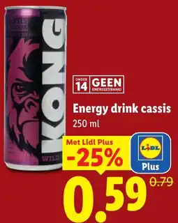 Lidl Energy drink cassis aanbieding