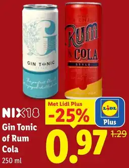 Lidl Gin Tonic of Rum Cola aanbieding