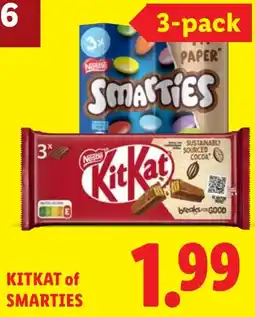 Lidl Kitkat of Smarties aanbieding