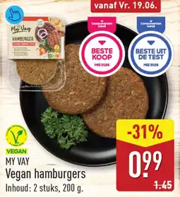 ALDI My Vay Vegan hamburgers aanbieding