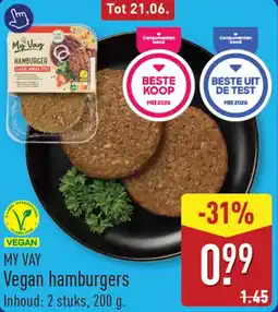 ALDI My Vay Vegan hamburgers aanbieding