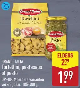 ALDI Grand'italia Tortellini, pastasaus of pesto aanbieding