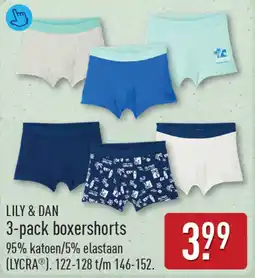 ALDI Lily & Dan 3-pack boxershorts aanbieding
