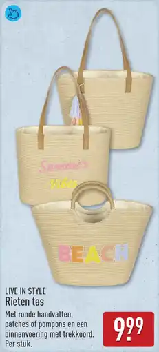 ALDI Live in Style Rieten tas aanbieding