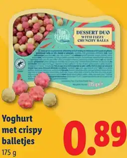 Lidl Yoghurt met crispy balletjes aanbieding