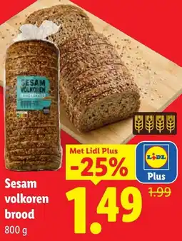 Lidl Sesam volkoren brood aanbieding