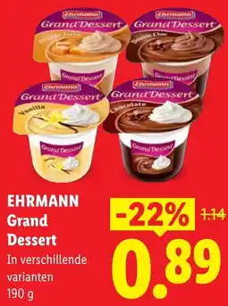 Lidl Ehrmann Grand Dessert aanbieding
