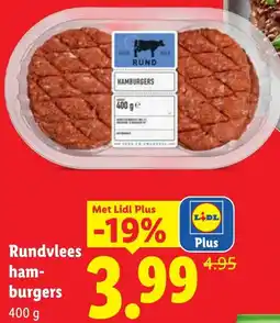 Lidl Rundvlees hamburgers aanbieding