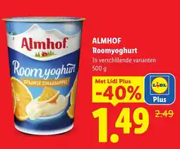 Lidl Almhof Roomyoghurt aanbieding