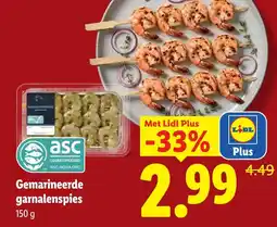 Lidl Gemarineerde garnalenspies aanbieding