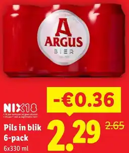 Lidl Pils in blik aanbieding