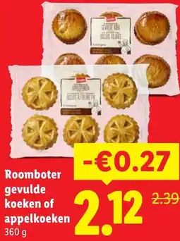 Lidl Roomboter gevulde koeken of appelkoeken aanbieding