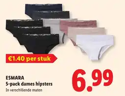 Lidl Esmara 5-pack dames hipsters aanbieding