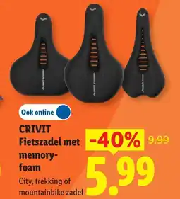 Lidl Crivit Fietszadel met memory- foam aanbieding