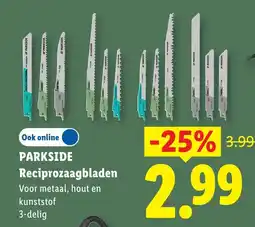 Lidl Parkside Reciprozaagbladen aanbieding
