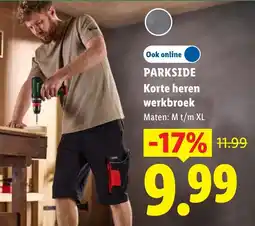 Lidl Parkside Korte heren werkbroek aanbieding