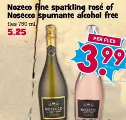 Boon`s Markt Nozeco fine sparkling rosé of Nosecco spumante alcohol free aanbieding