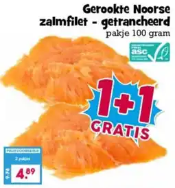 Boon`s Markt Gerookte Noorse zalmfilet getrancheerd aanbieding