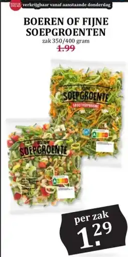 Boon`s Markt BOEREN OF FIJNE SOEPGROENTEN aanbieding