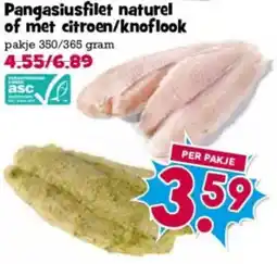 Boon`s Markt Pangasiusfilet naturel of met citroen/knoflook aanbieding