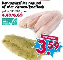 Boon`s Markt Pangasiusfilet naturel of met citroen/knoflook aanbieding