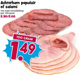 Boon`s Markt Achterham populair of salami aanbieding