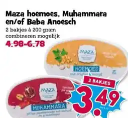 Boon`s Markt Maza hoemoes, Muhammara en/of Baba Anoesch aanbieding