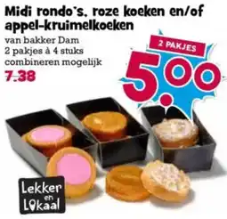 Boon`s Markt Midi rondo's, roze koeken en/of appel-kruimelkoeken aanbieding