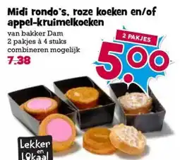 Boon`s Markt Midi rondo's, roze koeken en/ofappel-kruimelkoeken aanbieding