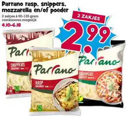 Boon`s Markt Parrano rasp, snippers, mozzarella en/of poeder aanbieding