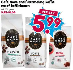 Boon`s Markt Café Nova snelfiltermaling koffie en/of koffiebonen aanbieding