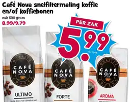 Boon`s Markt Café Nova snelfiltermaling koffie en/of koffiebonen aanbieding