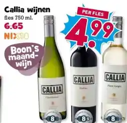 Boon`s Markt Callia wijnen . aanbieding
