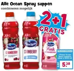 Boon`s Markt Alle Ocean Spray sappen aanbieding