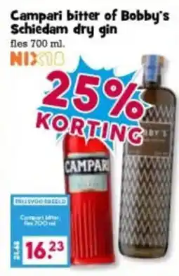 Boon`s Markt Campari bitter of Bobby's Schiedam dry gin aanbieding