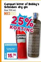 Boon`s Markt Campari bitter of Bobby's Schiedam dry gin aanbieding