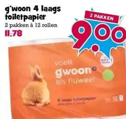 Boon`s Markt g'woon 4 laags toiletpapier aanbieding