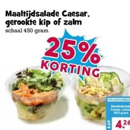 Boon`s Markt Maaltijdsalade Caesar. gerookte kip of zalm aanbieding